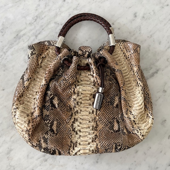 Michael Kors Genuine Python Skorpios Ring Handbag - Picture 12 of 13